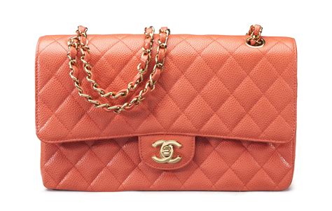 chanel coral medium flap